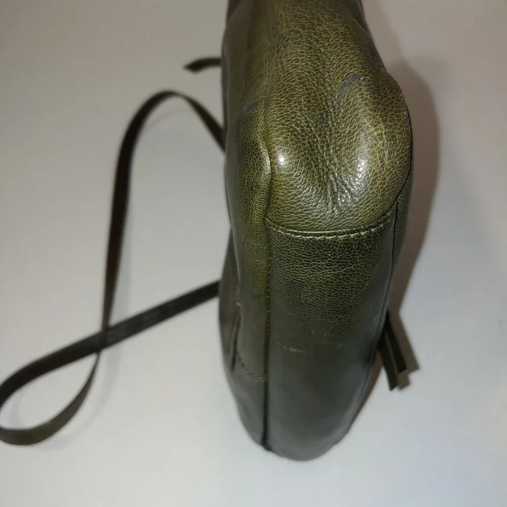 Lucky Brand Moss Green Pebbled Leather Crossbody Purse